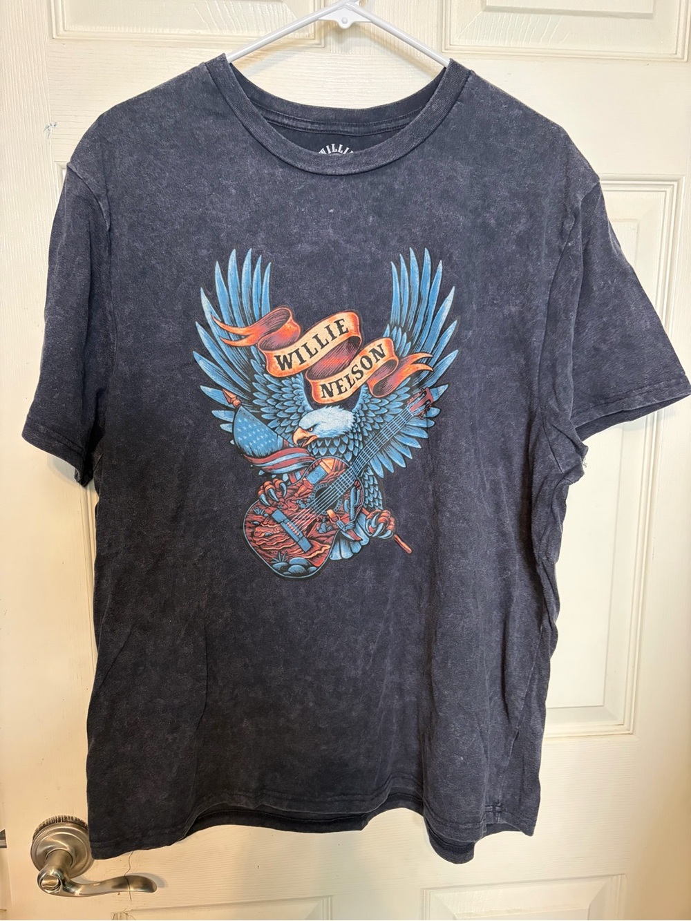 Willie Nelson Graphic Tee - Charcoal Crewneck Short Sleeve - Picture 4 of 5